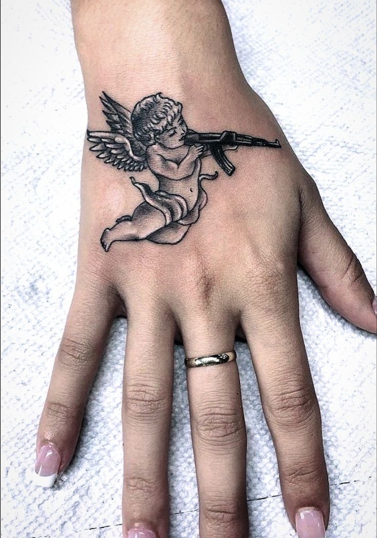 Rebel Cherub Statement Tattoo Design