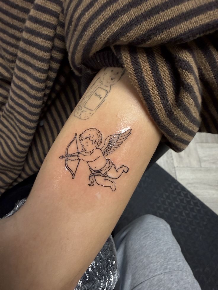 Soft Classic Archer Cherub Tattoo Design