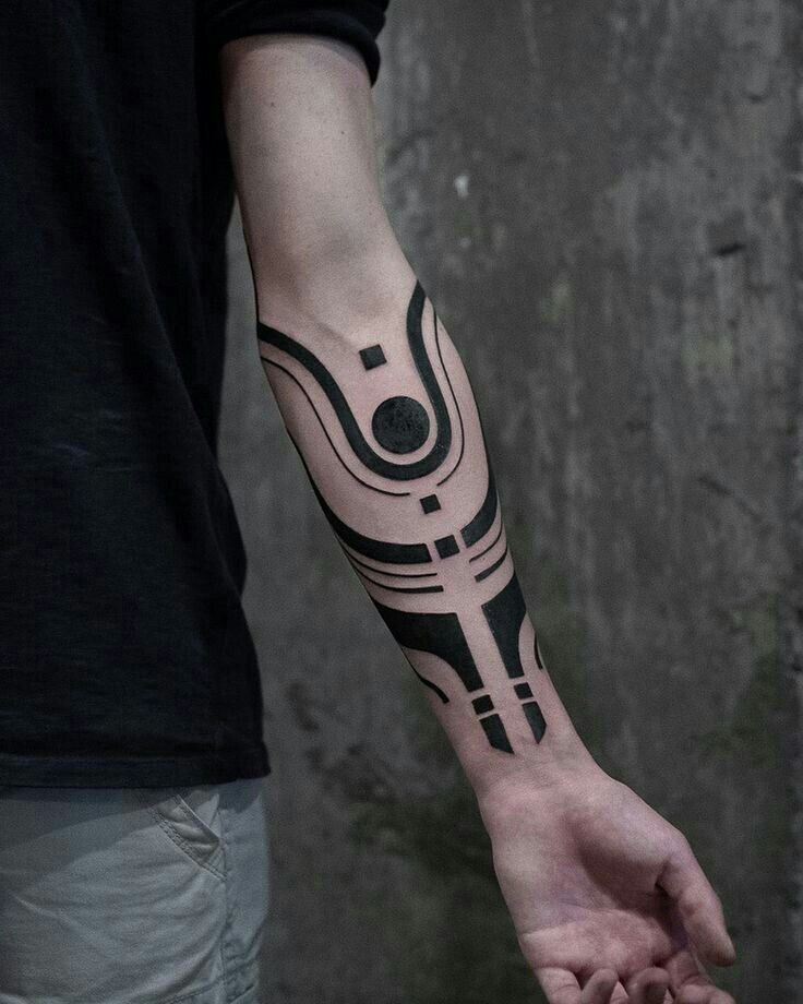 Abstract Tech Band Forearm Tattoo Tattoo Design