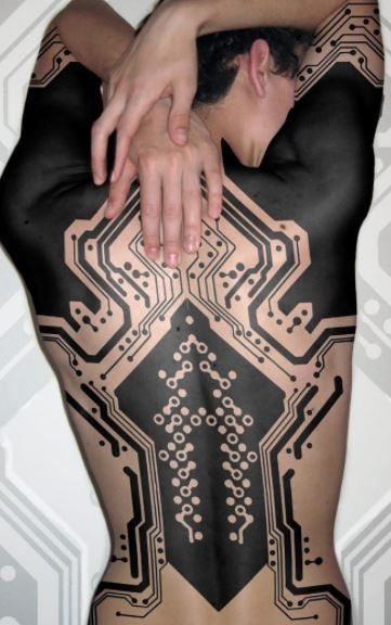 Circuit Board Full Back Tattoo Tattoo Design