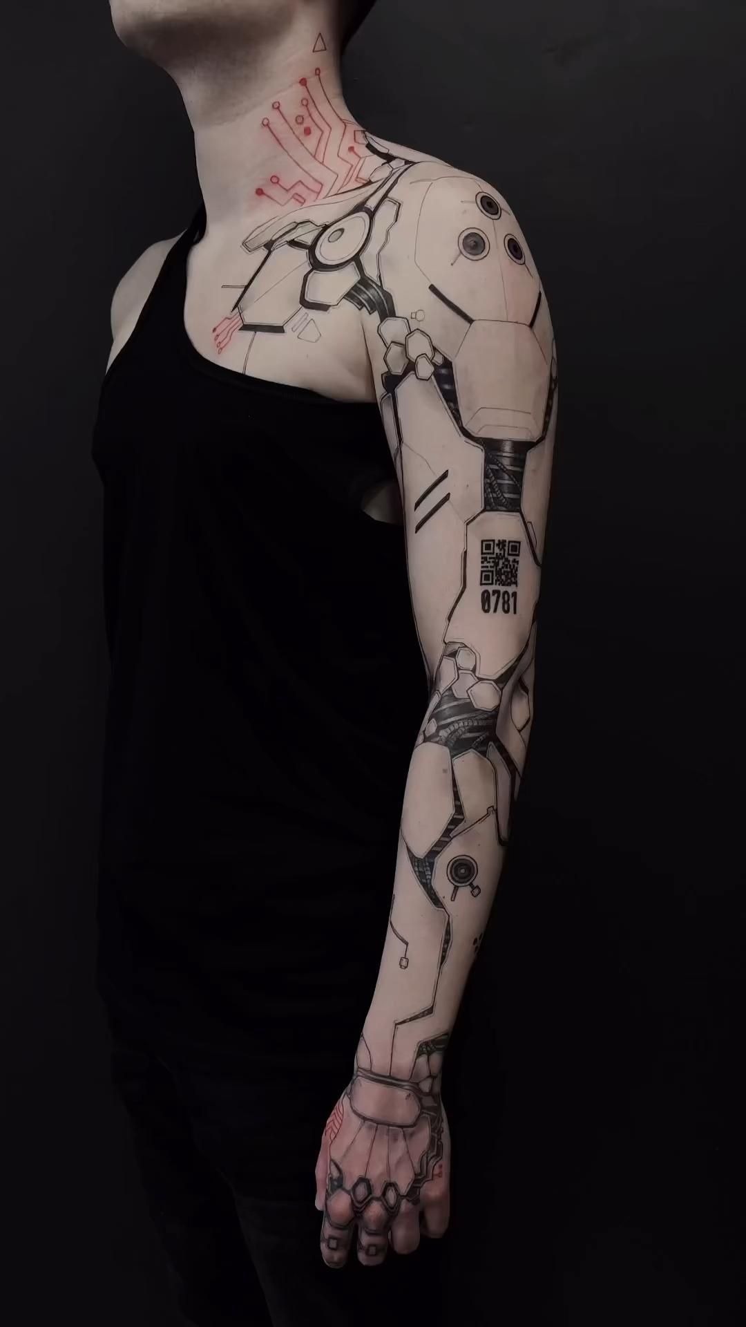 Futuristic Circuit Arm Design Tattoo Design