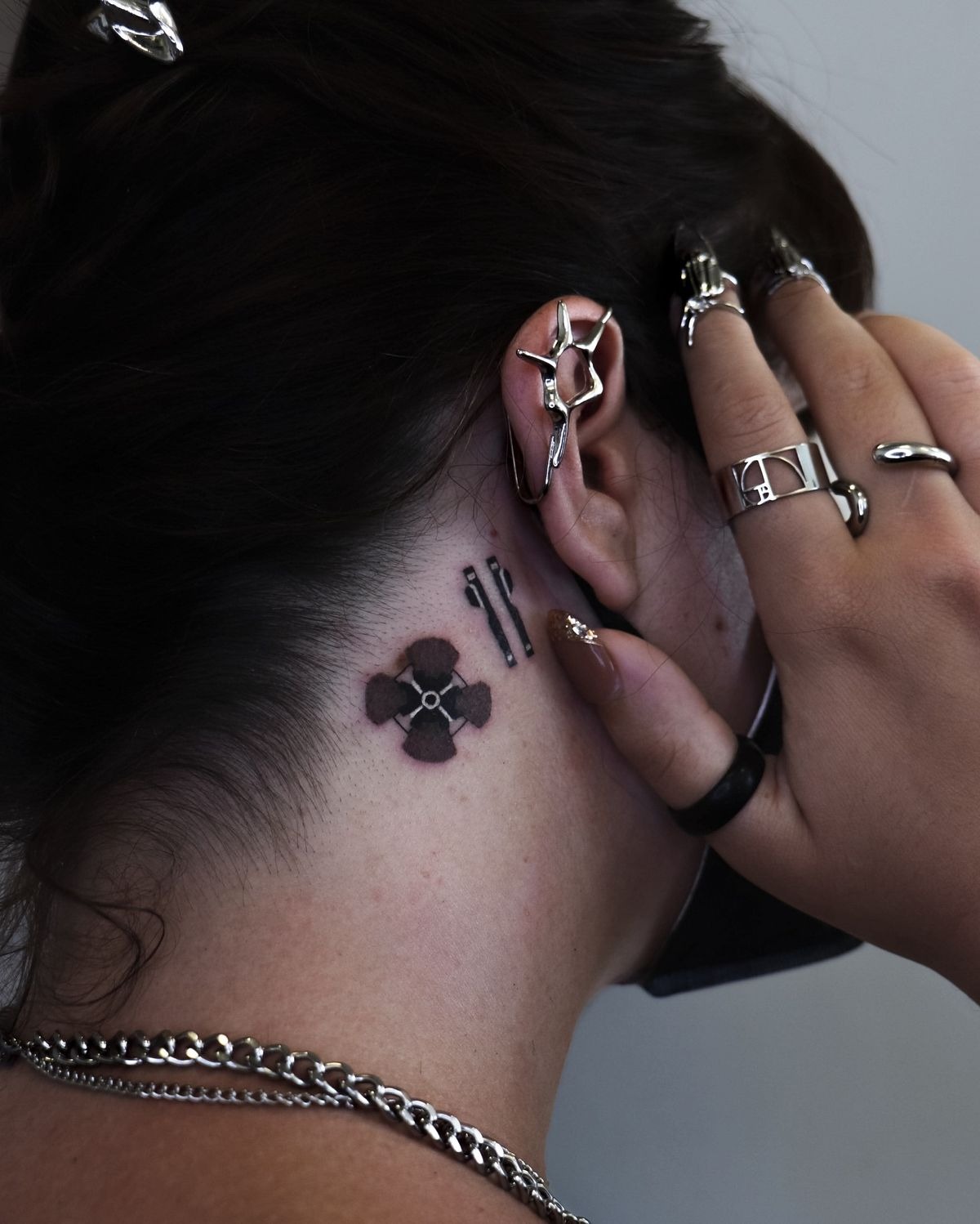 Microchip Tattoo Behind the Ear Tattoo Design