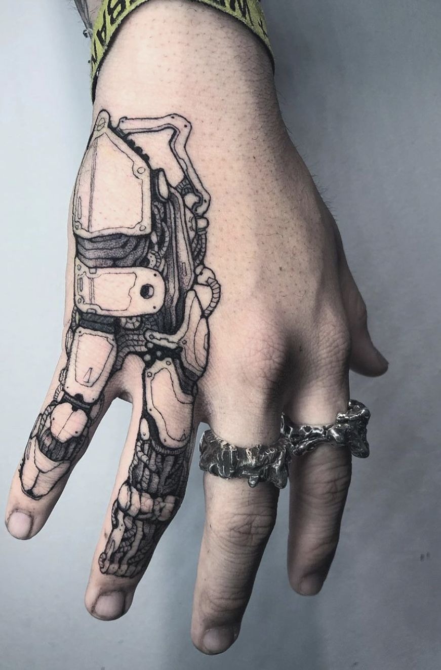 Robotic Hand Overlay Tattoo Tattoo Design
