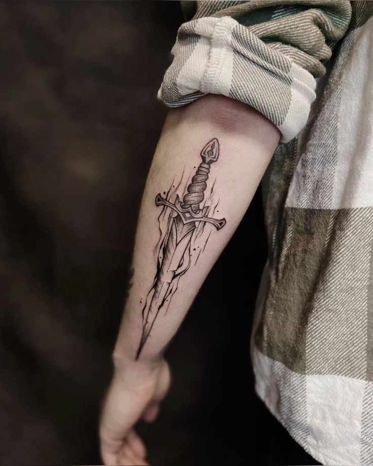 Cracked Blade Dagger Tattoo Tattoo Design