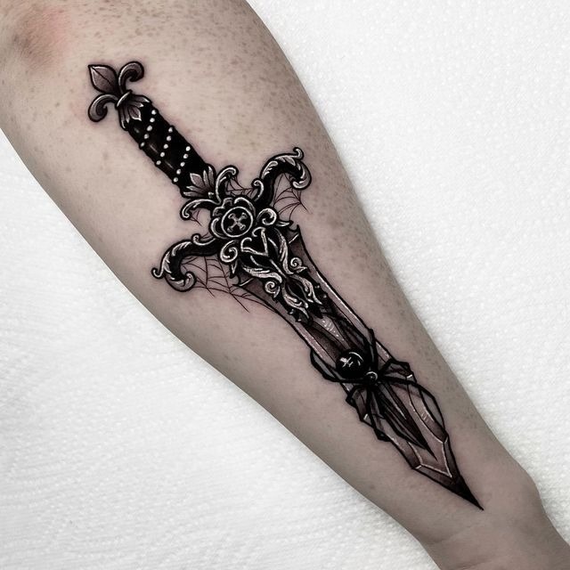 Gothic Ornamental Dagger Tattoo Tattoo Design