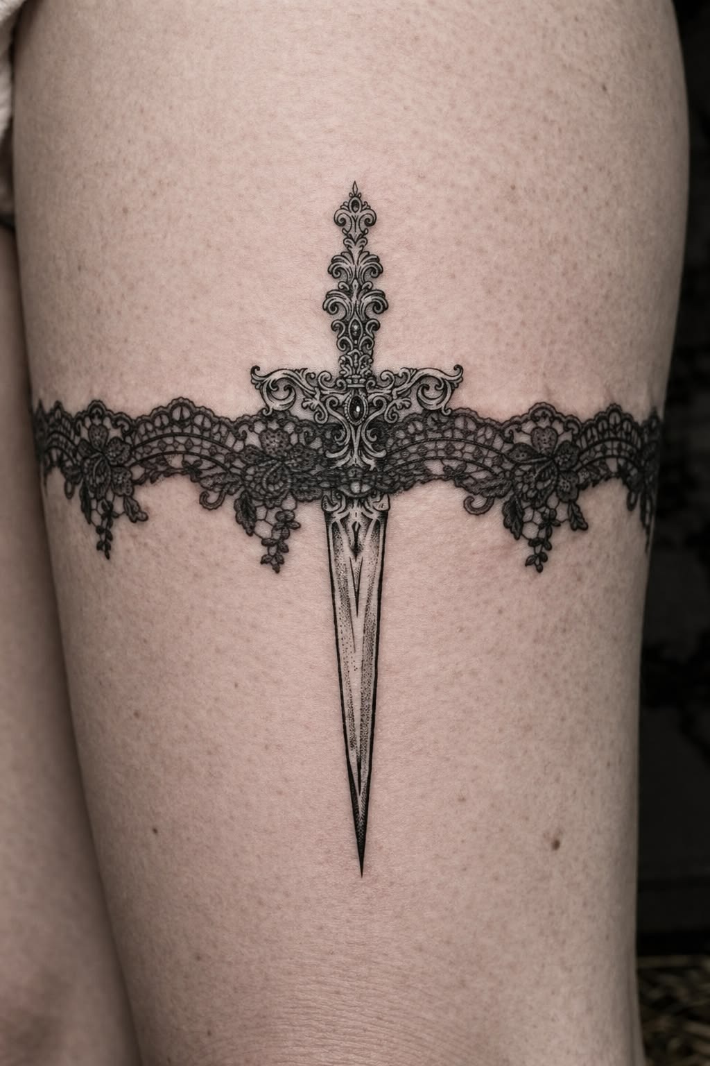 Lace Garter Dagger Tattoo Tattoo Design