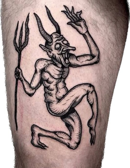 Playful Anime Devil Girl Tattoo Design