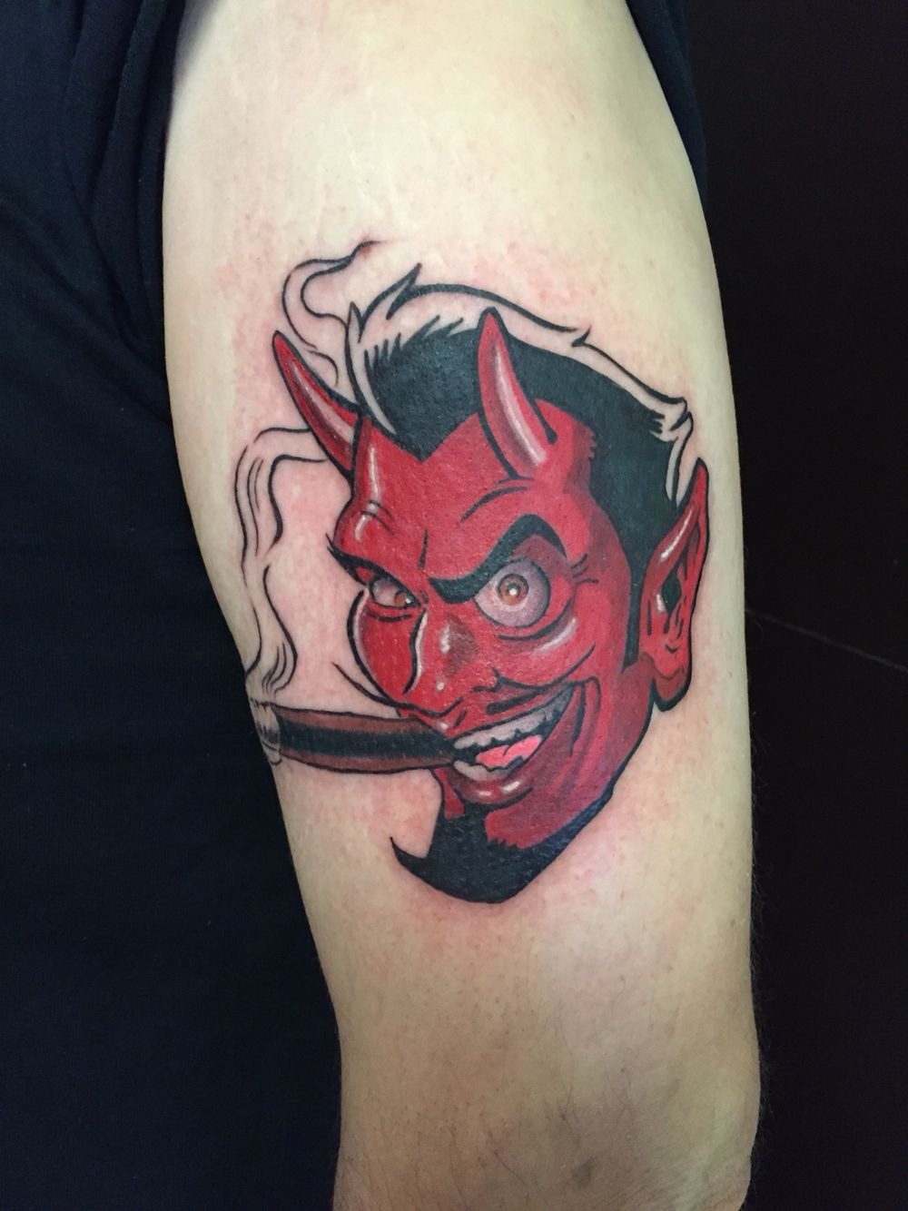 Red Devil Hand Gesture Tattoo Tattoo Design