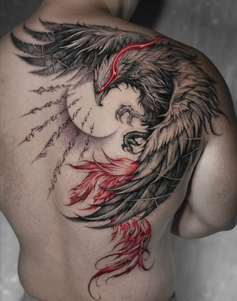 Dramatic Eagle Across the Shoulder Tattoo Design