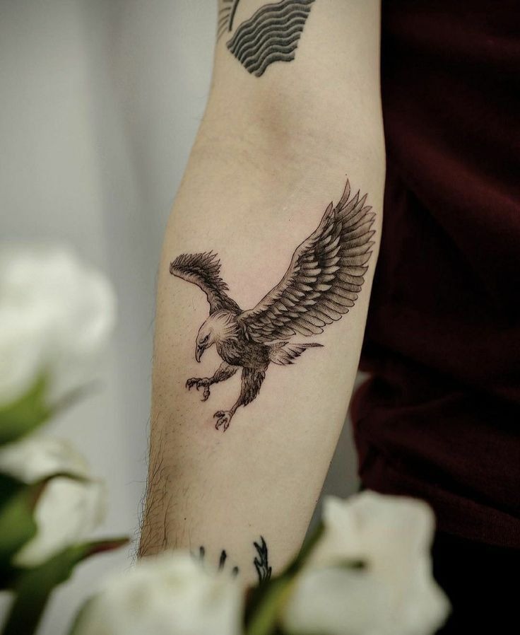 Small Flying Eagle Forearm Tattoo Tattoo Design