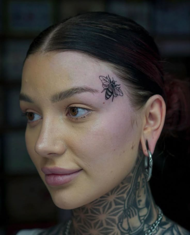 Bee by the Brow Tattoo Design