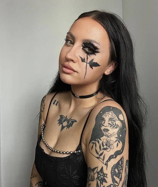 Black Rose Eye Drop Tattoo Design