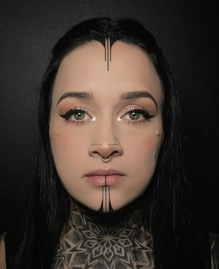 Geometric Symmetry Lines Tattoo Design