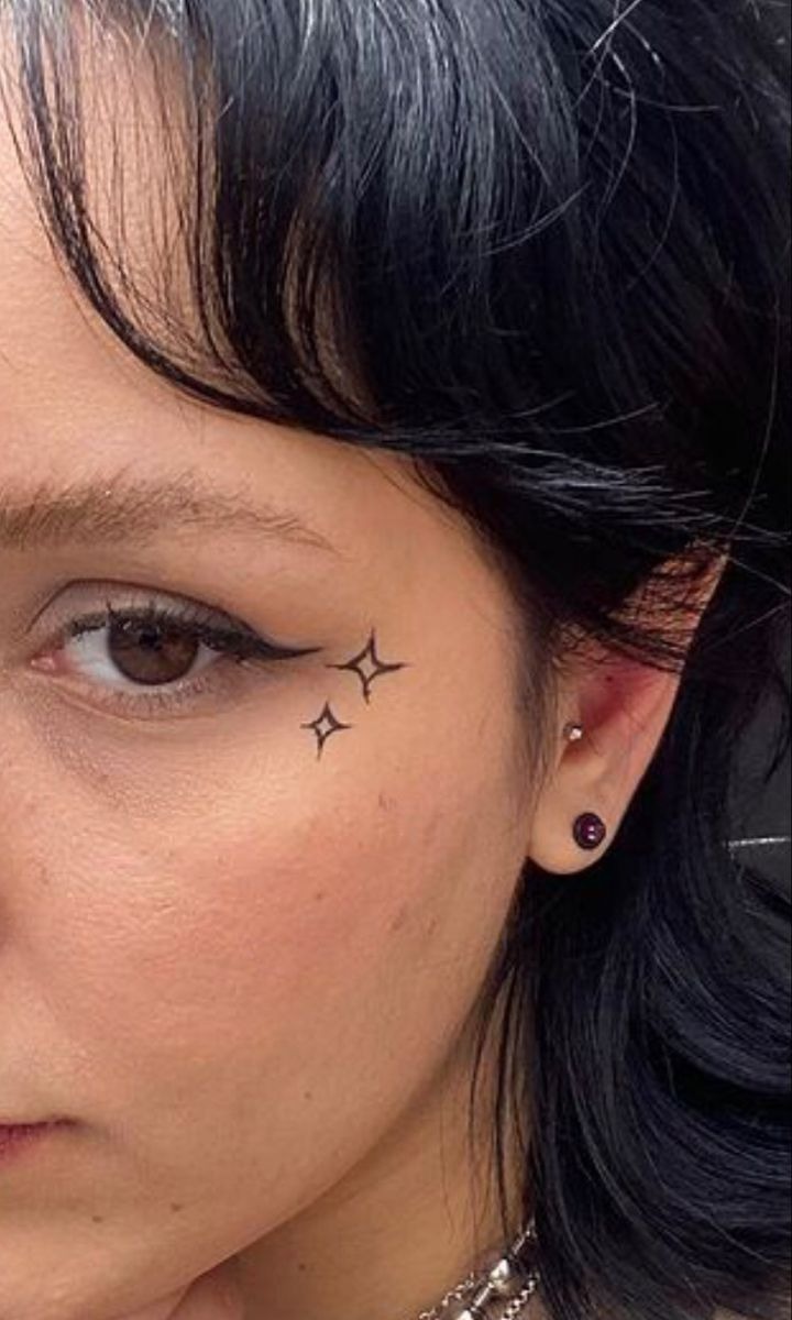 Minimal Sparkle Under-Eye Tattoo Design