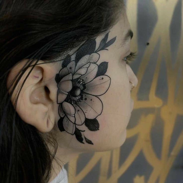 Oversized Floral Whisper Tattoo Design