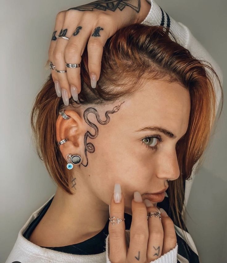 Side Snake Realness Tattoo Design