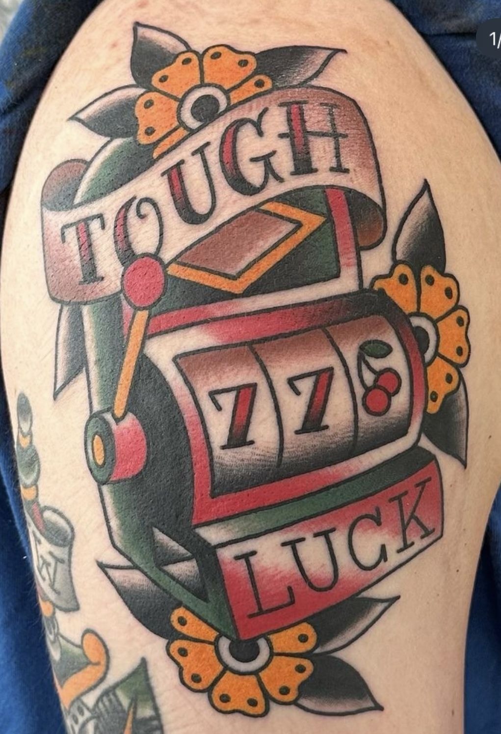 Flaming Jackpot Slot Tattoo Tattoo Design