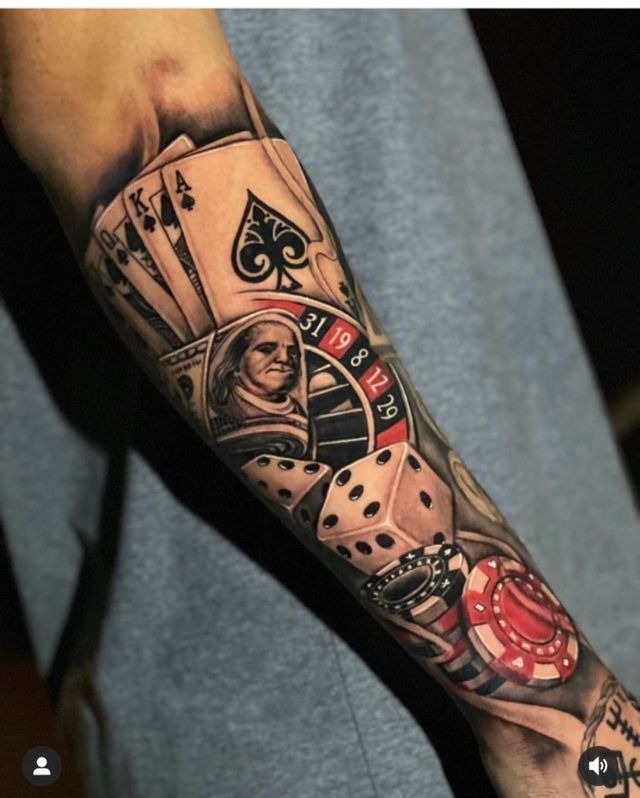 Retro Lucky Slot Machine Tattoo Tattoo Design