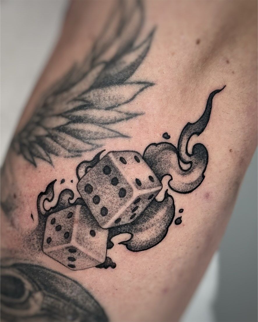 Roulette and Poker Casino Forearm Tattoo Tattoo Design