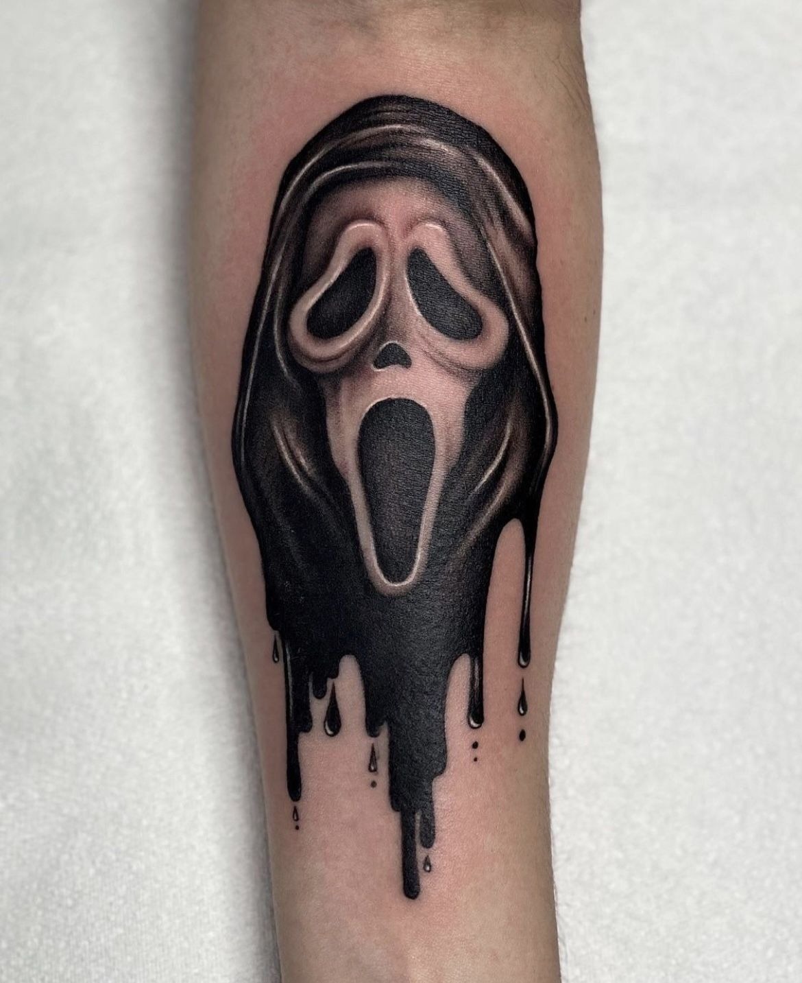 Dripping Ghostface Blackwork Tattoo Tattoo Design