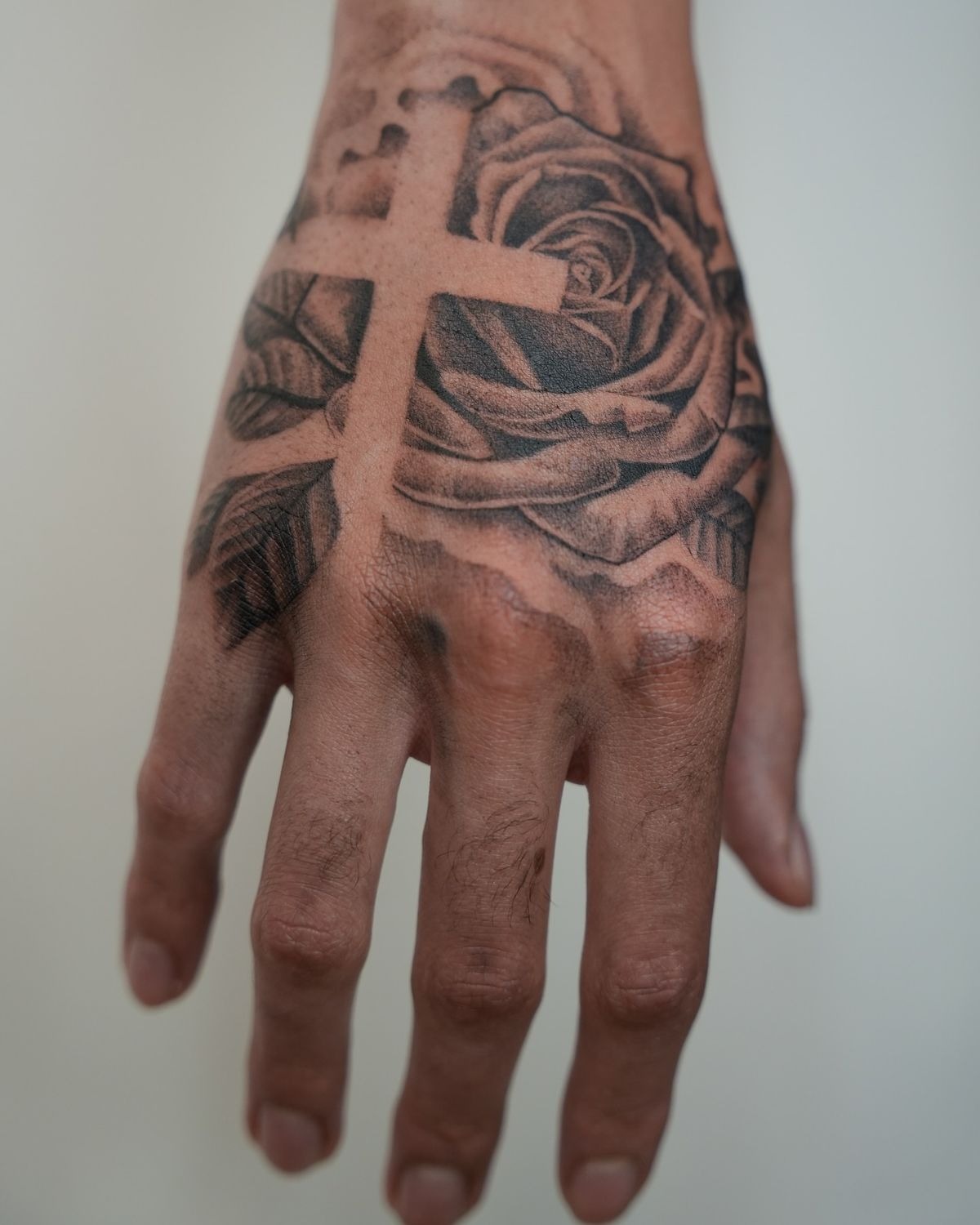 Bold Gothic Text Hand Tattoo Tattoo Design
