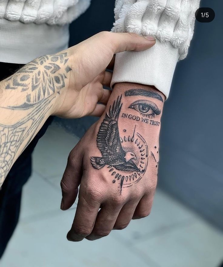 Eagle and Faith Hand Tattoo Tattoo Design