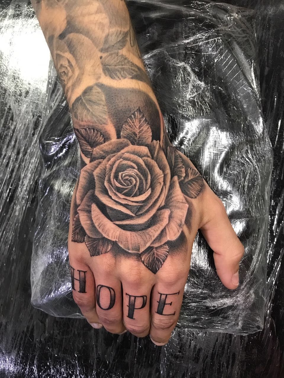 Rose and Hope Knuckle Tattoo Tattoo Design