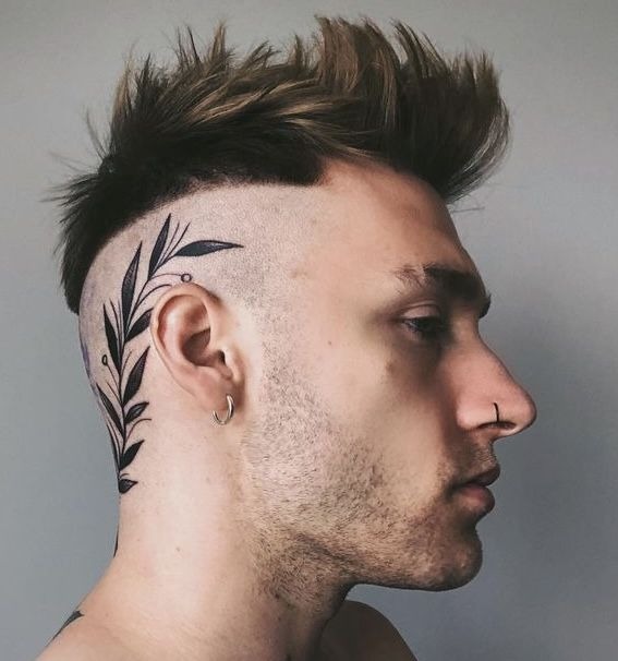 Bold Bald Head Lettering Statement Tattoo Design