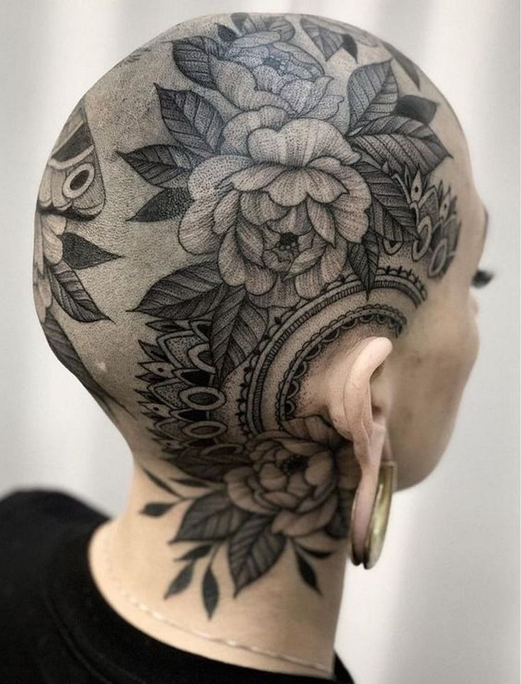 Elegant Floral Blackwork Crown Tattoo Tattoo Design