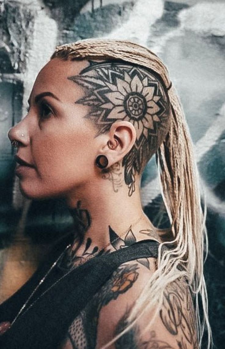 Mandala Crown Side Tattoo for Women Tattoo Design
