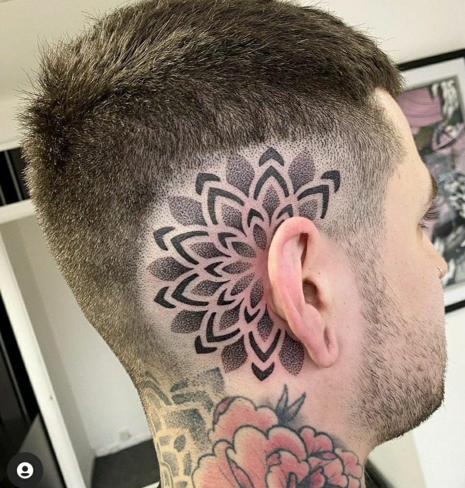 Mandala Side of Head Tattoo Tattoo Design