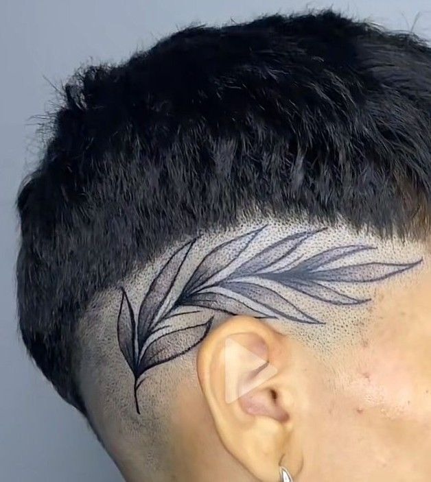 Subtle Botanical Side Head Tattoo Tattoo Design