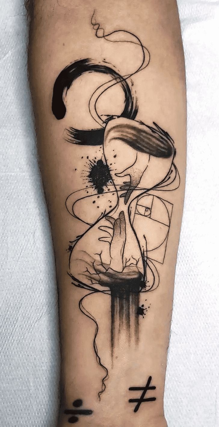 Abstract Hands of Time Tattoo Design
