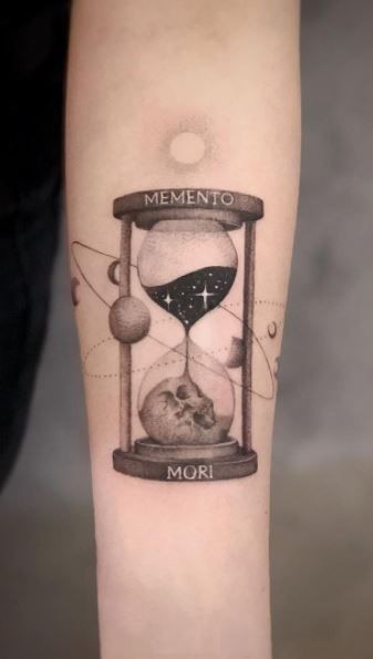 Galactic Memento Mori Tattoo Design