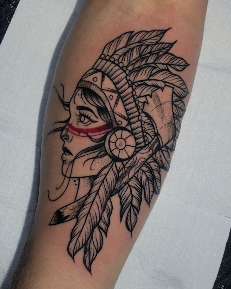Arrow and Feather Symbolic Design Tattoo Design