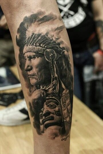 Duality Skull and Warrior Fusion Tattoo Design