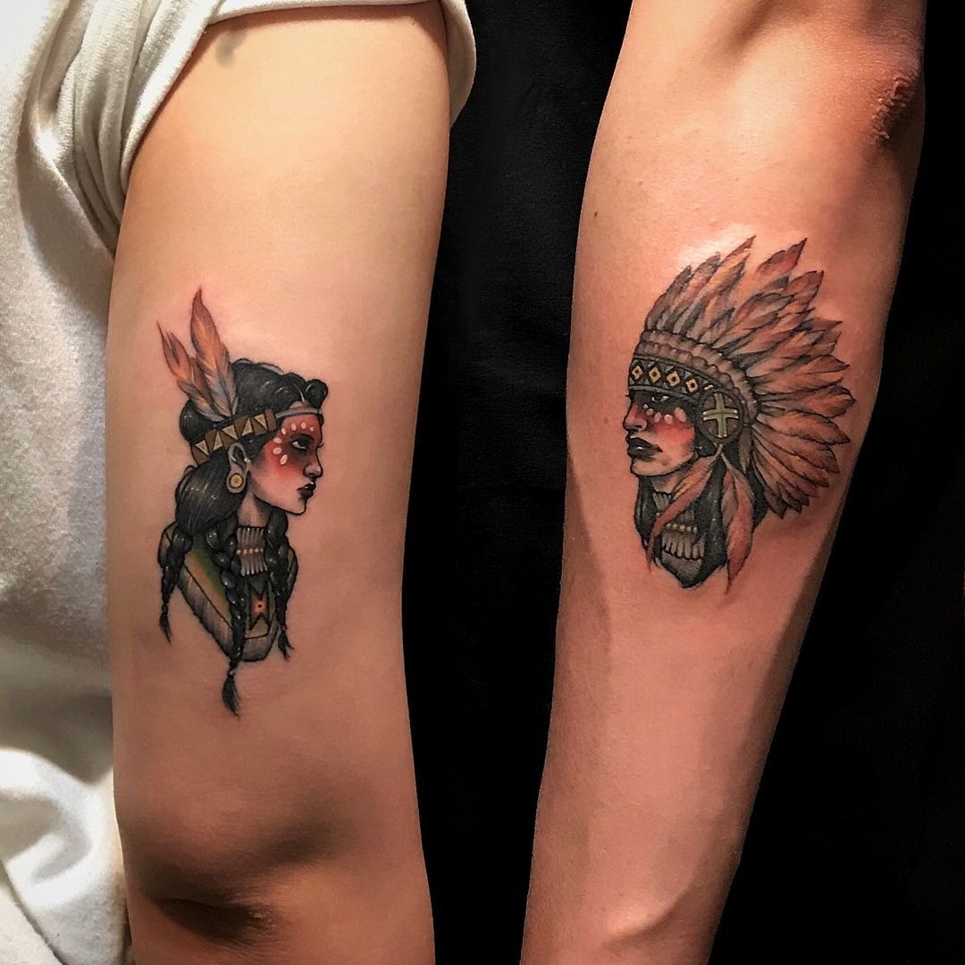 Minimalist Line Art Half-Face Design Tattoo Design