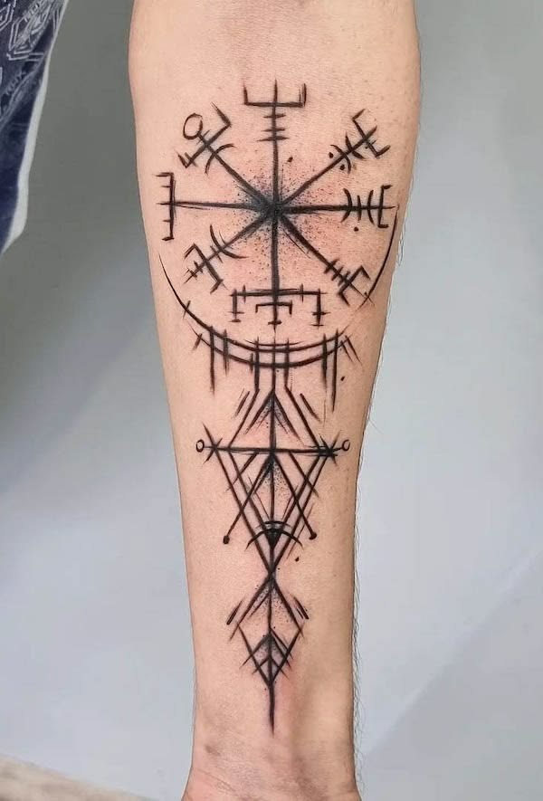 Minimalist Traditional Side Profile Design Tattoo Design