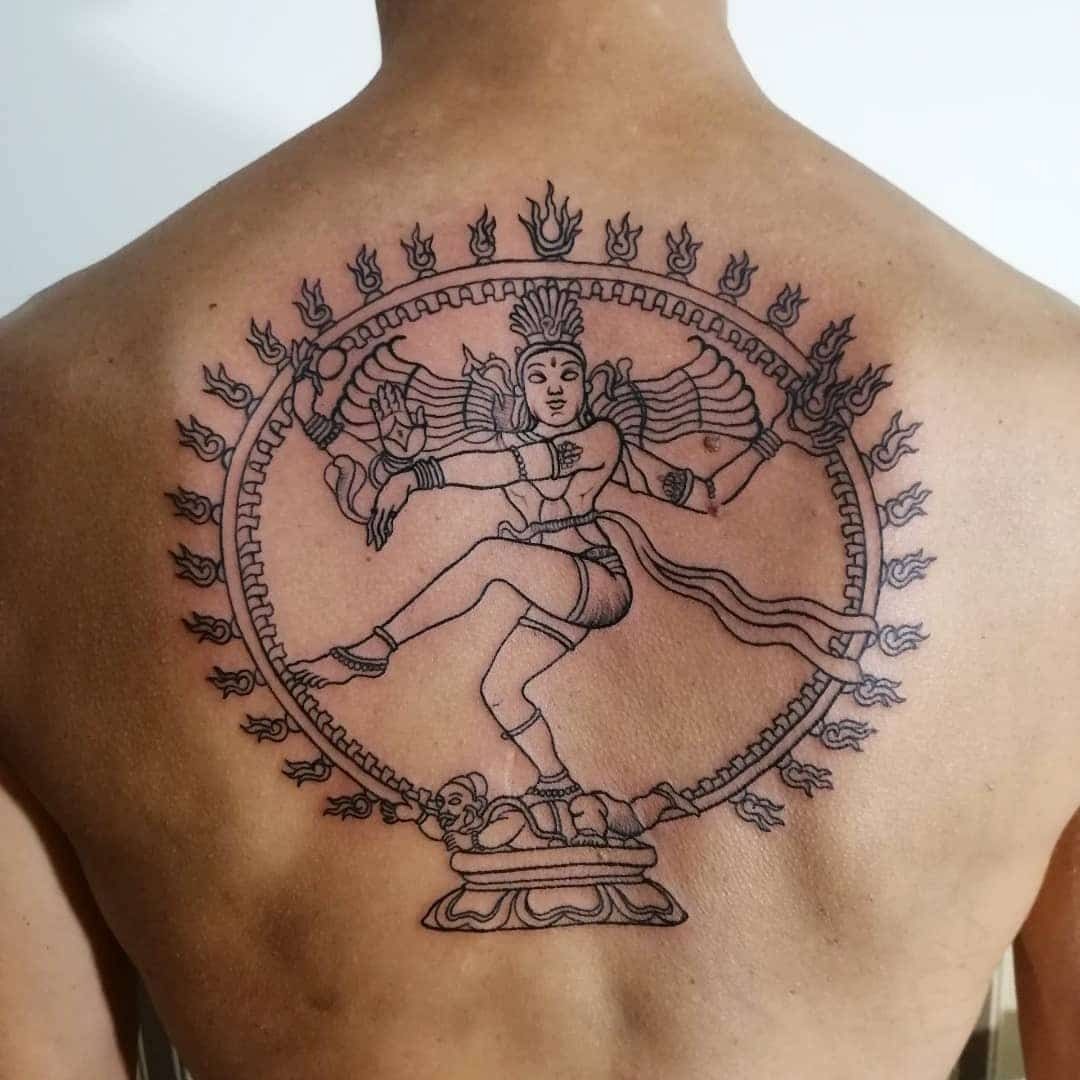 Sacred Dance Back Tattoo with Ancient Influence Tattoo Design