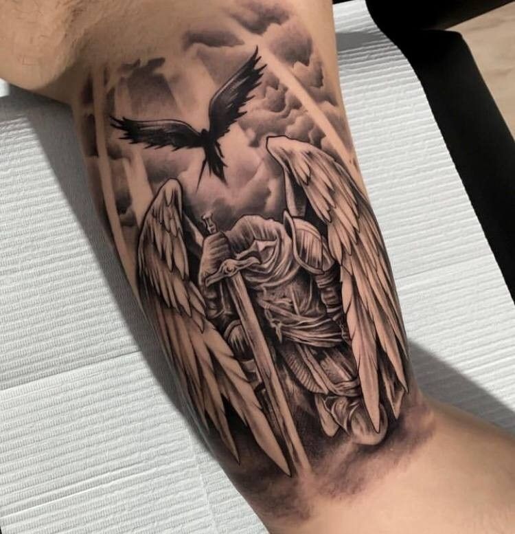 Angel and Raven Guardian Tattoo Tattoo Design