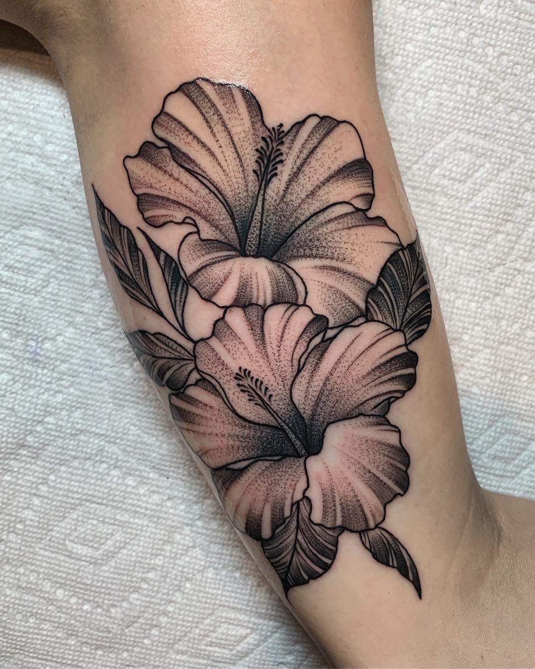 Hibiscus Bloom Inner Bicep Tattoo Tattoo Design