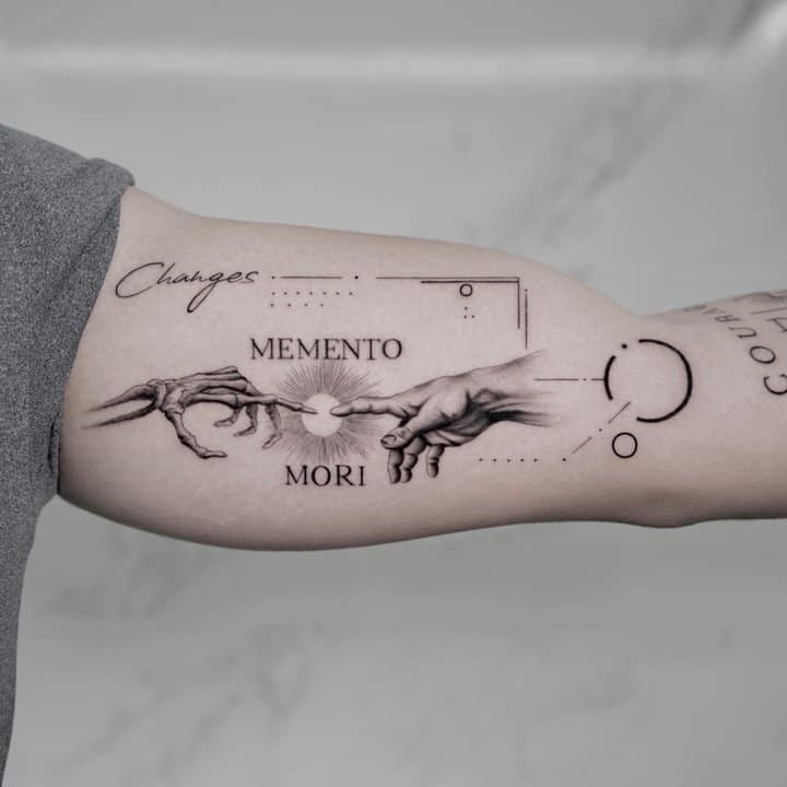 Memento Mori Fine Line Tattoo Tattoo Design