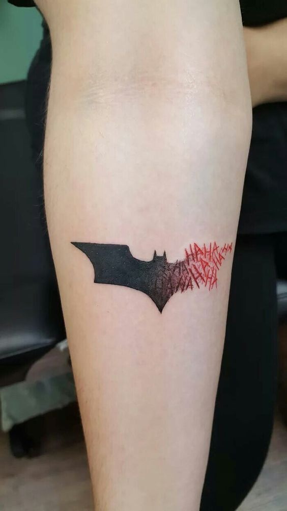 Simple Bat Laugh Tattoo, a tattoo design rendered in clean detailed linework.