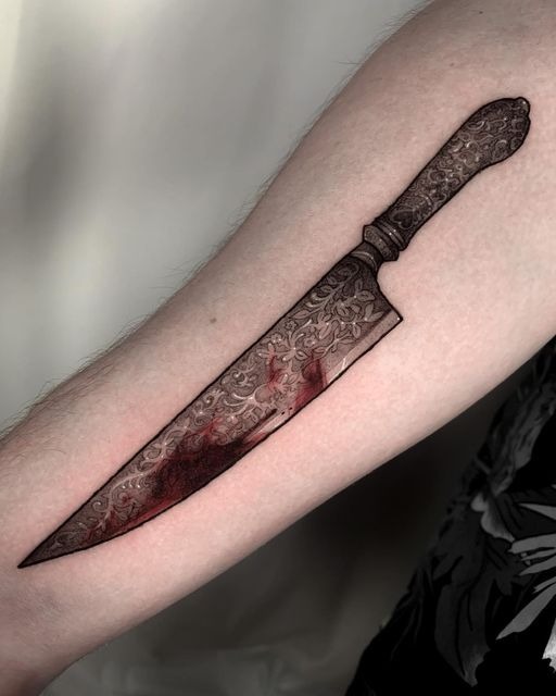 Damascus Knife Tattoo Tattoo Design
