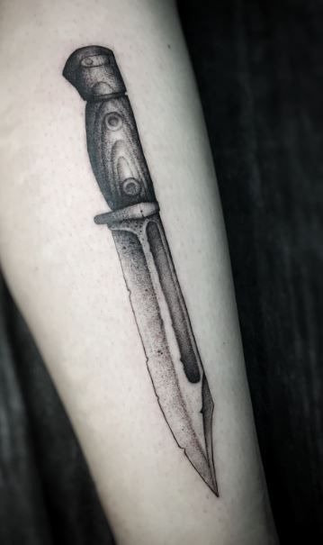 Dotwork Knife Tattoo Tattoo Design