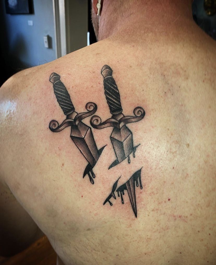 Engraved Knife Tattoo Tattoo Design