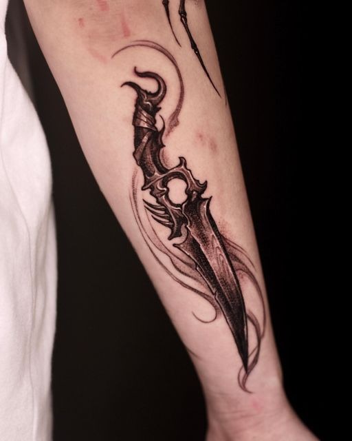 Fantasy Blade Knife Tattoo Tattoo Design