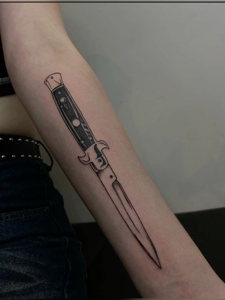 Fine Line Switchblade Tattoo Tattoo Design