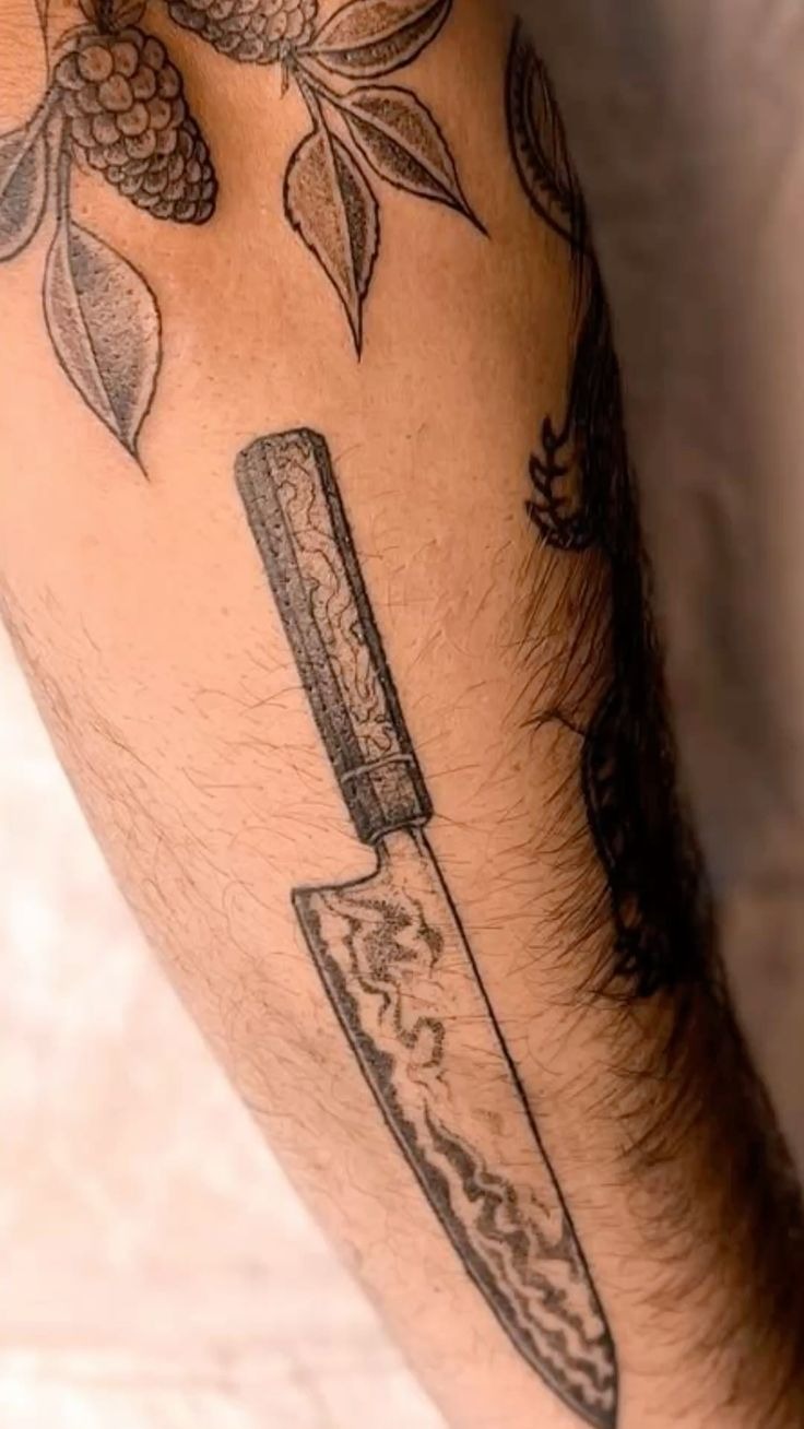 Japanese Kitchen Knife Tattoo Tattoo Design