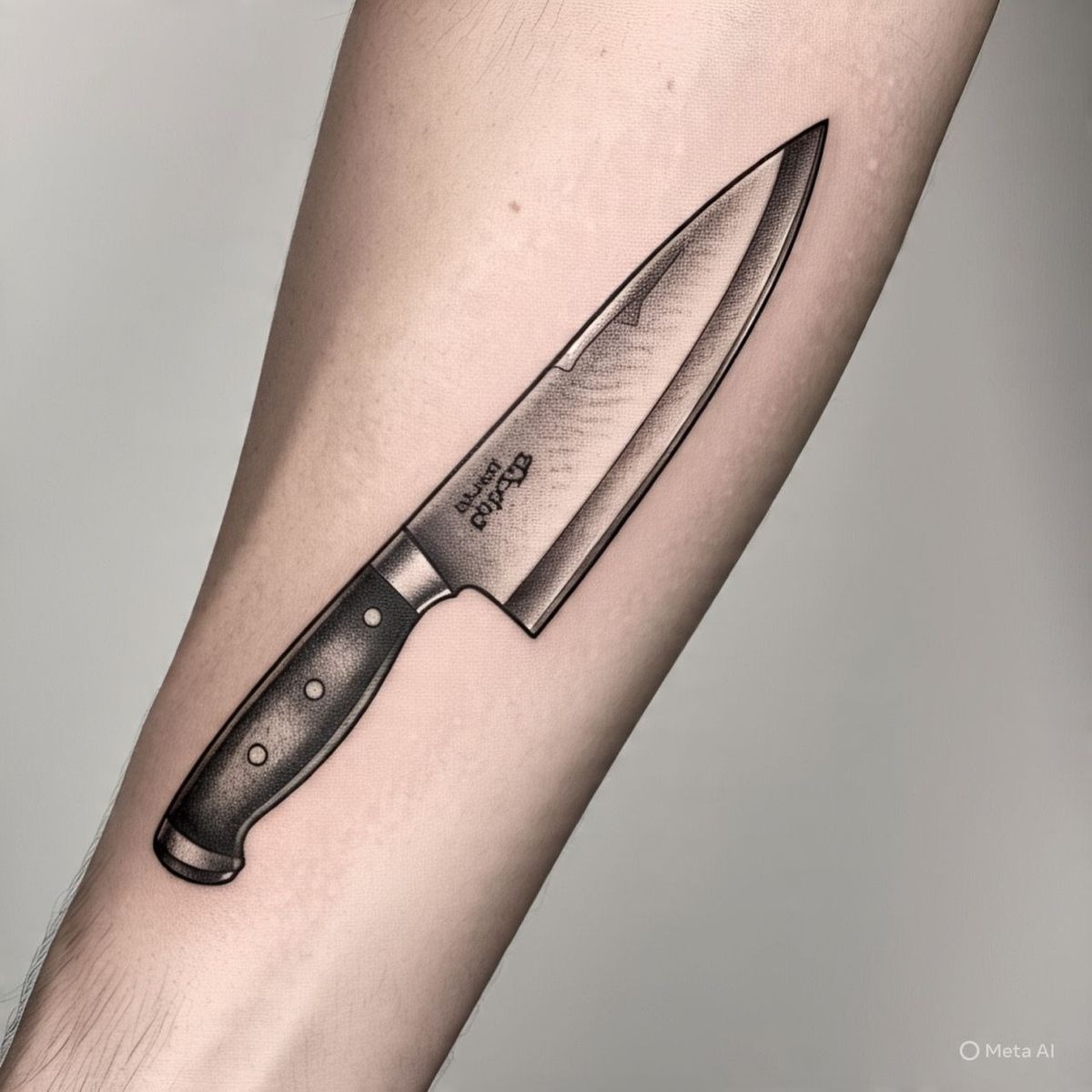 Realistic Chef Knife Tattoo Tattoo Design